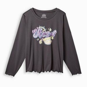 Torrid Plus Size 1X 14-16 Nickelodeon Rugrats Angelica Lettuce Hem Crop Top
